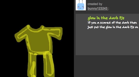 drawing of glowing pajamas