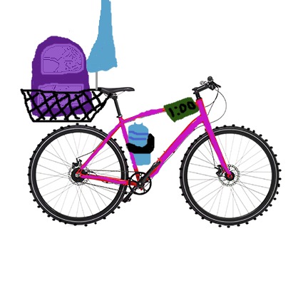 This bike is prepared for anything.Any weather ,What so ever With an umbrella just in case.A handy basket in back, a water bottle holder, digital clock, and wheels for rocky surfaces. 